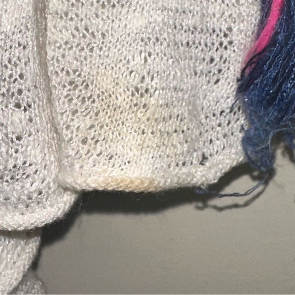 FREE PEOPLE Dreamland XS Knit Cardigan Sweater Bell Sleeve Cropped Linen Blend - Picture 5 of 12